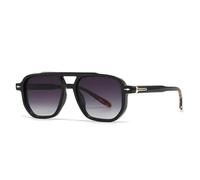 ETETGVG Vintage Double Bridges Sunglasses for Women Men Clear Ocean Lens Trending Rivets Uv400(Gray)