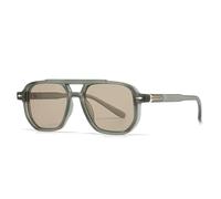 ETETGVG Vintage Double Bridges Sunglasses for Women Men Clear Ocean Lens Trending Rivets Uv400(Green)