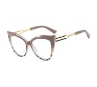 ETETGVG Vintage Luxury Cat Eye Sunglasses for Women's Men's Hollow Out Metal Leg Travel Drive Uv400(Khaki Clear)