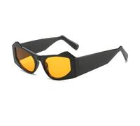 ETETGVG Vintage Luxury Hip Hop Cat Eye Sunglasses for Women Men Outdoor Travel Uv400(Black Yellow)