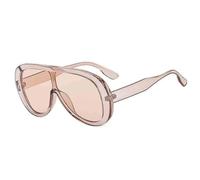 ETETGVG Vintage One Piece Oversized Frame Sunglasses for Women Luxury Men Sunglass Driving Hiking Travel Uv400(Champagne Tea)