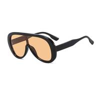 ETETGVG Vintage One Piece Oversized Frame Sunglasses for Women Luxury Men Sunglass Driving Hiking Travel Uv400(Black Tea)