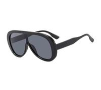 ETETGVG Vintage One Piece Oversized Frame Sunglasses for Women Luxury Men Sunglass Driving Hiking Travel Uv400(Black Gray)