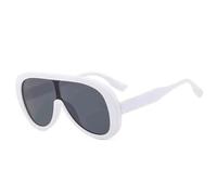 ETETGVG Vintage One Piece Oversized Frame Sunglasses for Women Luxury Men Sunglass Driving Hiking Travel Uv400(White Gray)