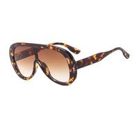 ETETGVG Vintage One Piece Oversized Frame Sunglasses for Women Luxury Men Sunglass Driving Hiking Travel Uv400(Leopard Brown)