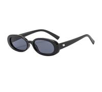 ETETGVG Vintage Oval Sunglasses for Women Men Retro Rivet Gradient Uv400(Black Black)
