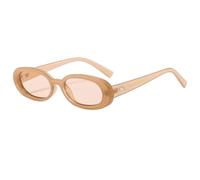 ETETGVG Vintage Oval Sunglasses for Women Men Retro Rivet Gradient Uv400(Jelly Tea)