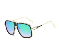 ETETGVG Vintage Oversized Sunglasses for Men Luxury Metal Driving Steampunk Trendy Uv400(Black Green)