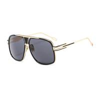 ETETGVG Vintage Oversized Sunglasses for Men Luxury Metal Driving Steampunk Trendy Uv400(Black Grey)