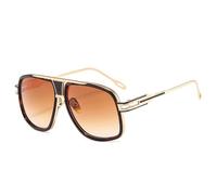 ETETGVG Vintage Oversized Sunglasses for Men Luxury Metal Driving Steampunk Trendy Uv400(Brown Tea)