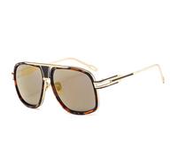 ETETGVG Vintage Oversized Sunglasses for Men Luxury Metal Driving Steampunk Trendy Uv400(Leopard Gold)