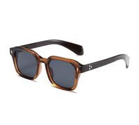 ETETGVG Vintage Rivets Sunglasses for Women Men Gradient Rectangle Punk Steampunk Uv400(Brown Grey)