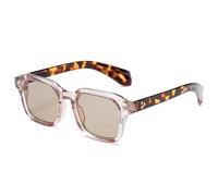 ETETGVG Vintage Rivets Sunglasses for Women Men Gradient Rectangle Punk Steampunk Uv400(Leopard champagne)