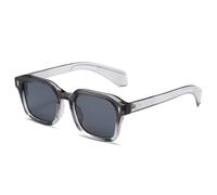 ETETGVG Vintage Rivets Sunglasses for Women Men Gradient Rectangle Punk Steampunk Uv400(Trans Grey)
