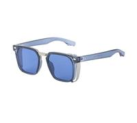 ETETGVG Vintage Sunglasses for Men Women Luxury Steampunk Retro Driving Rectangle Metal Uv400(Blue Blue)
