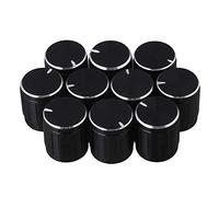 Etfbuy 10PCS Potentiometer Knob Black Aluminum Alloy Cover Dia Rotary Encoder Switch Volume Control
