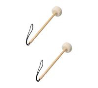 ETFBUY 2 Pieces Percussion Mallets Sticks Soft Velvet Head 80mm Diameter with 14" L Wood Handle for Percussion Instrument