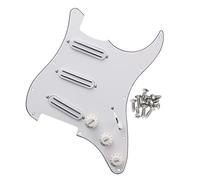 ETFBUY 3ply SSS 11 Holes Electric Guitar Pickguard and BackPlate Set Fit for Modern Style Guitar Parts,White Pearl