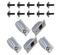 ETFBUY 5 pcs Single End Alloy Snare Drum Lugs 1.5" Replacement Parts Silver with 10pcs Black M5x16mm Screw
