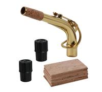 ETFBUY Alto Saxophone Bent Neck with 2 Plastic Alto Saxophone End Cap Plug & 10 Sax Neck Cork Sheet