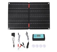 ETFE Foldable Solar Panel 60W, Wireless Solar Charger Kit with 60A Controller, OBD Plug Wire and Cigarette Lighter Adapter, IP68 Portable Car Solar Charger for Camping