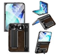 ETGOKJM For iPhone Duo Case with S Pen Holder & Stylus | With Invisible Kickstand,Built in Screen Protector and Hinge Phone Cover for iPhone Duo Case(Coffee)