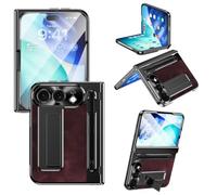 ETGOKJM For iPhone Duo Case with S Pen Holder & Stylus | With Invisible Kickstand,Built in Screen Protector and Hinge Phone Cover for iPhone Duo Case(Wine Red)