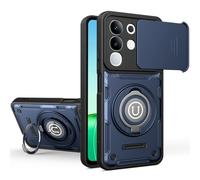 ETGOKJM For Vivo T4X Case, Shockproof Phone Cover with Built-in Kickstand & Slide Camera Protector, Heavy Duty Drop Resistant Full Body Protective