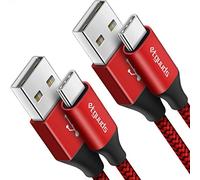 etguuds USB C Charger Cable 2Pack 1M, USB to USB C Cable 3A Fast Charging USB Type C Lead Braided for iPhone 15 Pro Max Samsung Galaxy S23 S22 S21 S20 S10 S9 A20e A50 etc -Red