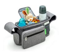 Ethan & Emma Universal Stroller Organizer - Elevate Your Experience w/Insulated Cup Holders, Diaper Storage, Secure Straps, Detachable Bag, Pockets for Phone, Keys, Toys.Smart Parenting