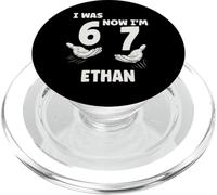 ETHAN Personalized I was 6 Now I'm 7 Birthday Boy Bday PopSockets PopGrip for MagSafe