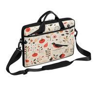 Ethebre Abstract Art Bird Leaves Laptop Bag 15 Inch Laptop Sleeve Computer Bag with Shoulder Strap Slim Business Briefcase for Women Men Messenger Bag Laptop Case for Work Office Travel