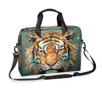 Ethebre Abstract Art Tiger Head Laptop Bag 16 Inch Laptop Computer Briefcase with Shoulder Strap Business Messenger Bag Travel Work Laptop Case with Multiple Pockets for Men Women