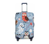Ethebre Abstract Owls Birds Elastic Luggage Covers, Protective Suitcase Cover Dustproof Scratch Resistant Stretch Luggage Protector for Business Trip Travel, S for 18-21 in Suitcases