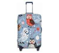 Ethebre Abstract Owls Birds Elastic Luggage Covers, Protective Suitcase Cover Dustproof Scratch Resistant Stretch Luggage Protector for Business Trip Travel, L for 25-28 in Suitcases