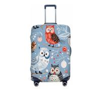 Ethebre Abstract Owls Birds Elastic Luggage Covers, Protective Suitcase Cover Dustproof Scratch Resistant Stretch Luggage Protector for Business Trip Travel, M for 22-24 in Suitcases