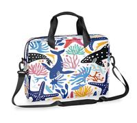 Ethebre Abstract Starfish Whale Pattern Laptop Bag 16 Inch Laptop Computer Briefcase with Shoulder Strap Business Messenger Bag Travel Work Laptop Case with Multiple Pockets for Men Women