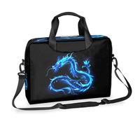 Ethebre Blue Fire Chinese Dragon Laptop Bag 16 Inch Laptop Computer Briefcase with Shoulder Strap Business Messenger Bag Travel Work Laptop Case with Multiple Pockets for Men Women