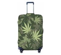 Ethebre Camo Cannabis Leaves Pattern Elastic Luggage Covers, Protective Suitcase Cover Dustproof Scratch Resistant Stretch Luggage Protector for Business Trip Travel, L for 25-28 in Suitcases