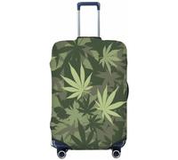 Ethebre Camo Cannabis Leaves Pattern Elastic Luggage Covers, Protective Suitcase Cover Dustproof Scratch Resistant Stretch Luggage Protector for Business Trip Travel, XL for 29-32 in Suitcases