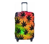 Ethebre Cannabis Leaves Pattern Elastic Luggage Covers, Protective Suitcase Cover Dustproof Scratch Resistant Stretch Luggage Protector for Business Trip Travel, M for 22-24 in Suitcases