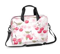 Ethebre Cherry Fruit Cherry blossoms Laptop Bag 16 Inch Laptop Computer Briefcase with Shoulder Strap Business Messenger Bag Travel Work Laptop Case with Multiple Pockets for Men Women