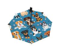 Ethebre Cute Dogs Animal Paws Folding Umbrella Windproof Compact Lightweight Travel Umbrella with 8 Reinforced Ribs, Portable UV Sun & Rain Protection for Men & Women