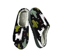 Ethebre Cute Doodle Llama Cuctus House Slippers for Women Men 8.5-9