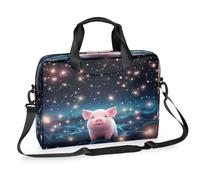 Ethebre Cute Pig Starry Sky Laptop Bag 16 Inch Laptop Computer Briefcase with Shoulder Strap Business Messenger Bag Travel Work Laptop Case with Multiple Pockets for Men Women