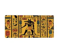 Ethebre Egyptian Hieroglyphs Pattern Extended Mouse Pad Large Desk Mat with Non Slip Rubber Base Stitched Edges Gaming Mouse Pad for Keyboard Office Home 40 x 90 CM
