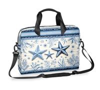 Ethebre Ethnic Starfish Seaweed Pattern Laptop Bag 16 Inch Laptop Computer Briefcase with Shoulder Strap Business Messenger Bag Travel Work Laptop Case with Multiple Pockets for Men Women