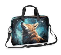 Ethebre Fox Starry Sky Forest Laptop Bag 16 Inch Laptop Computer Briefcase with Shoulder Strap Business Messenger Bag Travel Work Laptop Case with Multiple Pockets for Men Women