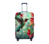 Ethebre Hummingbird Hibiscus Flowers Elastic Luggage Covers, Protective Suitcase Cover Dustproof Scratch Resistant Stretch Luggage Protector for Business Trip Travel, S for 18-21 in Suitcases