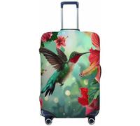 Ethebre Hummingbird Hibiscus Flowers Elastic Luggage Covers, Protective Suitcase Cover Dustproof Scratch Resistant Stretch Luggage Protector for Business Trip Travel, XL for 29-32 in Suitcases